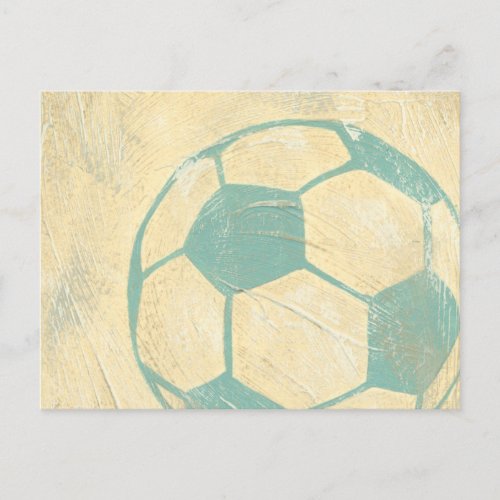 Pastel Blue Soccer Ball by Chariklia Zarris Postcard