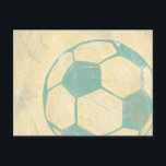 Pastel Blue Soccer Ball by Chariklia Zarris Postcard<br><div class="desc">Show your love of the worlds' favorite pastime with this great print of a soccer ball by Chariklia Zarris. The pastel blue and shading give the piece the feel of motion, as if the ball were just kicked and it is rolling by. Purchase a copy today and hang it in...</div>