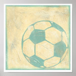 Pastel Blue Soccer Ball by Chariklia Zarris Poster