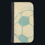 Pastel Blue Soccer Ball by Chariklia Zarris Phone Wallet<br><div class="desc">Show your love of the worlds' favorite pastime with this great print of a soccer ball by Chariklia Zarris. The pastel blue and shading give the piece the feel of motion, as if the ball were just kicked and it is rolling by. Purchase a copy today and hang it in...</div>