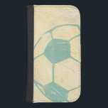 Pastel Blue Soccer Ball by Chariklia Zarris Phone Wallet<br><div class="desc">Show your love of the worlds' favorite pastime with this great print of a soccer ball by Chariklia Zarris. The pastel blue and shading give the piece the feel of motion, as if the ball were just kicked and it is rolling by. Purchase a copy today and hang it in...</div>