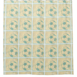 Pastel Blue Soccer Ball by Chariklia Zarris Shower Curtain