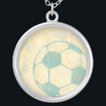 Pastel Blue Soccer Ball by Chariklia Zarris Silver Plated Necklace<br><div class="desc">Show your love of the worlds' favorite pastime with this great print of a soccer ball by Chariklia Zarris. The pastel blue and shading give the piece the feel of motion, as if the ball were just kicked and it is rolling by. Purchase a copy today and hang it in...</div>