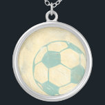 Pastel Blue Soccer Ball by Chariklia Zarris Silver Plated Necklace<br><div class="desc">Show your love of the worlds' favorite pastime with this great print of a soccer ball by Chariklia Zarris. The pastel blue and shading give the piece the feel of motion, as if the ball were just kicked and it is rolling by. Purchase a copy today and hang it in...</div>