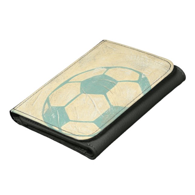 Pastel Blue Soccer Ball by Chariklia Zarris Wallet (Bottom)