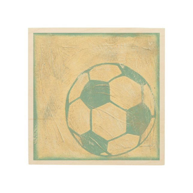 Pastel Blue Soccer Ball by Chariklia Zarris Wood Wall Decor (Front)