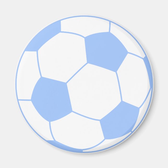 Pastel Blue soccer ball Magnet (Front)