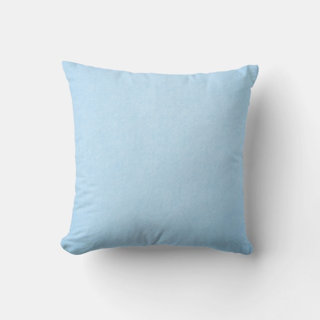 Pastel Blue Solid Color Throw Pillow (Front)