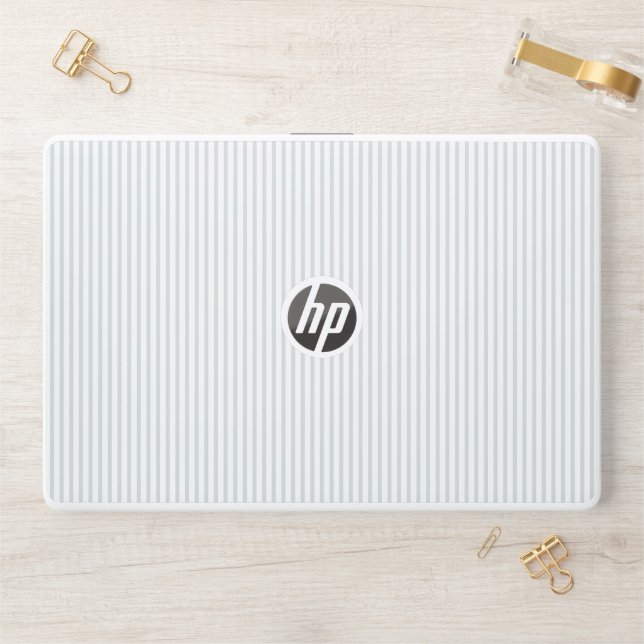 Pastel Blue stripe HP Laptop Skin (Desk)