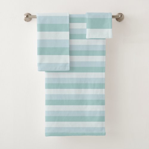 Pastel Blue Striped Modern Elegant Template Bath Towel Set