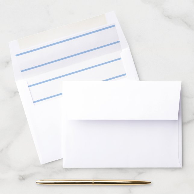 Pastel Blue Stripes Citrus Oranges Lemons Shower Envelope Liner (Desk)