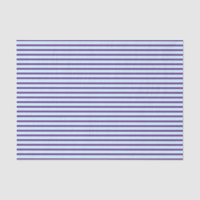 Pastel Blue Stripes Purple Background Tissue Paper (Front)