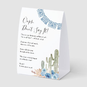 Pastel Blue Taco 'bout Love BABY Shower Paper Table Tent