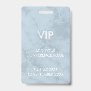 Pastel Blue Tie Dye VIP Event Identity Badge