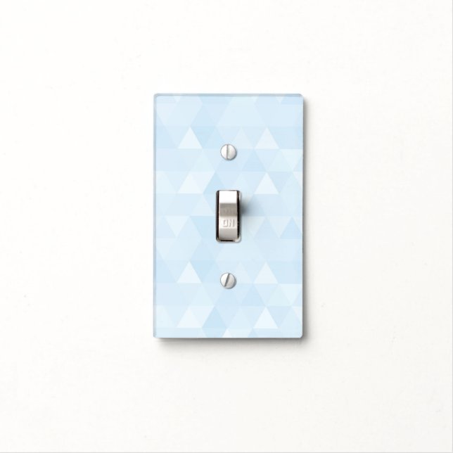 Pastel Blue Triangle Mosaic Light Switch Cover (In Situ)
