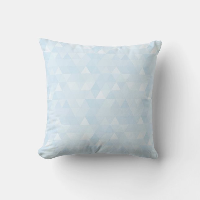 Pastel Blue Triangle Mosaic Pillow (Front)