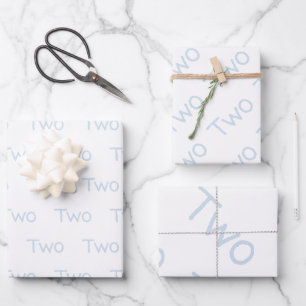 Pastel Blue Two Year Old  Wrapping Paper Sheets