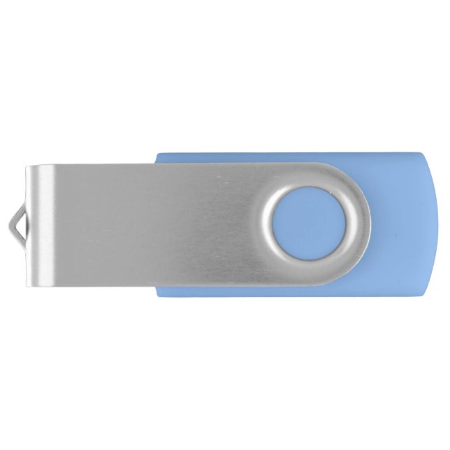 Pastel Blue USB Flash Drive - Silver Clip (Back)