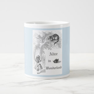 Pastel Blue Vintage Alice in Wonderland Giant Coffee Mug