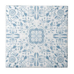 Pastel Blue Vintage Floral Watercolor Pattern Ceramic Tile at Zazzle
