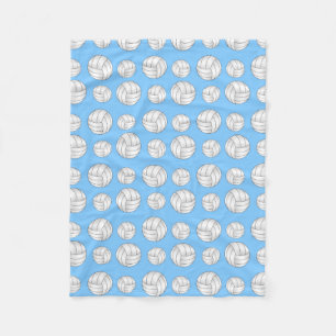 Pastel blue volleyball pattern fleece blanket
