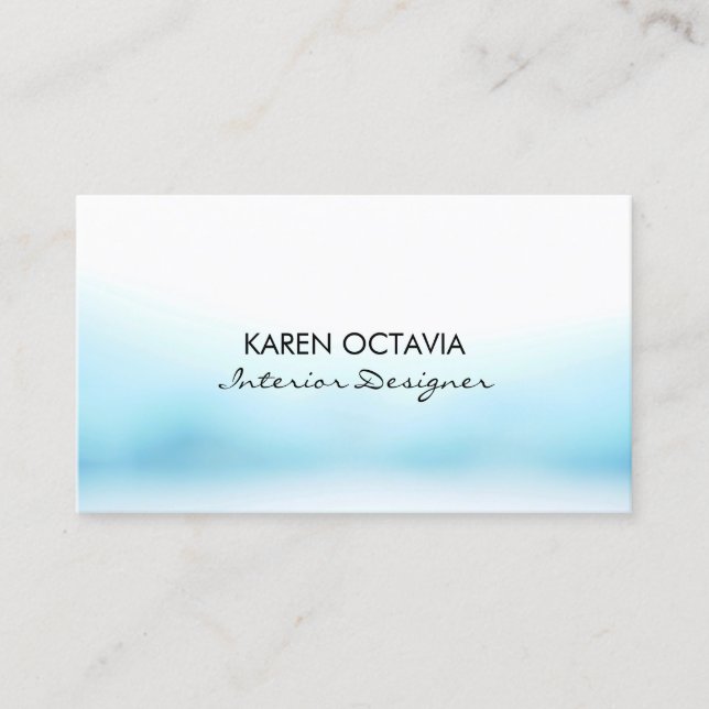Pastel Blue Watercolor Business Card (Front)