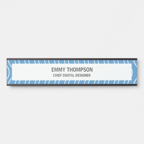 Pastel Blue Wave Company Business Door Name Plate