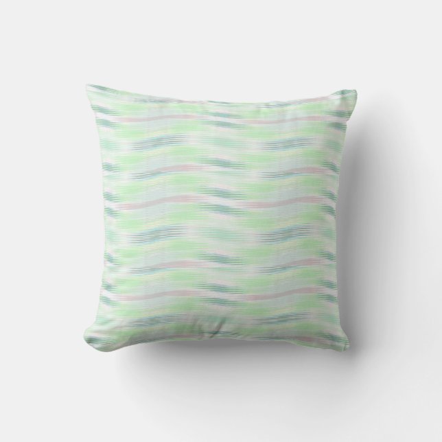 Pastel Blue Wave Throw Pillow (Front)