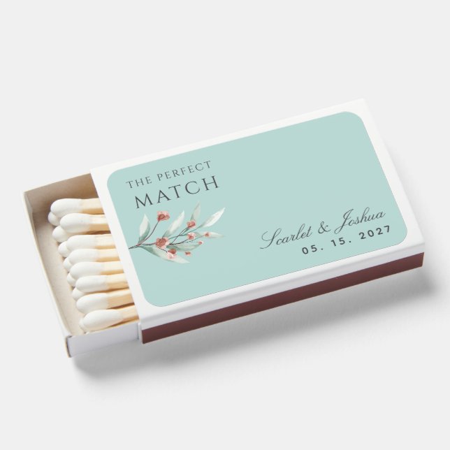 Pastel Blue Wedding Matchboxes (Front Open)