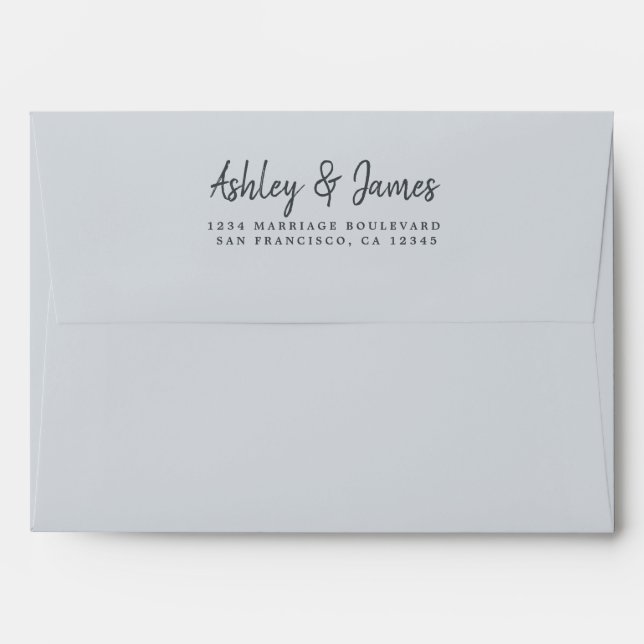Pastel Blue Wedding Return Address Envelope (Back (Top Flap))
