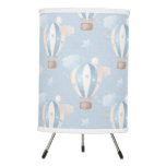 Pastel Blue Whimsical Hot Air Balloons And Clouds Tripod Lamp at Zazzle