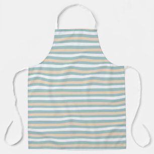 Pastel blue, white and blush stripes apron