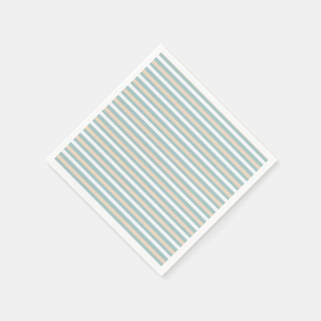 Pastel blue, white and blush stripes napkins (Corner)