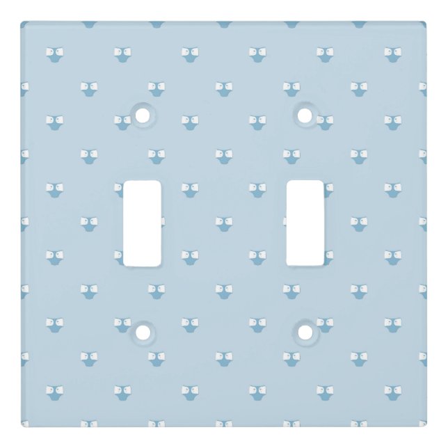 PASTEL BLUE & WHITE BABY BOY  LIGHT SWITCH COVER (Front)