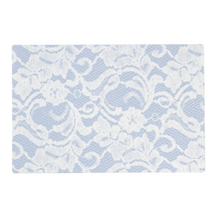 PASTEL BLUE & WHITE LACE LOOK PATTERNS PLACEMAT