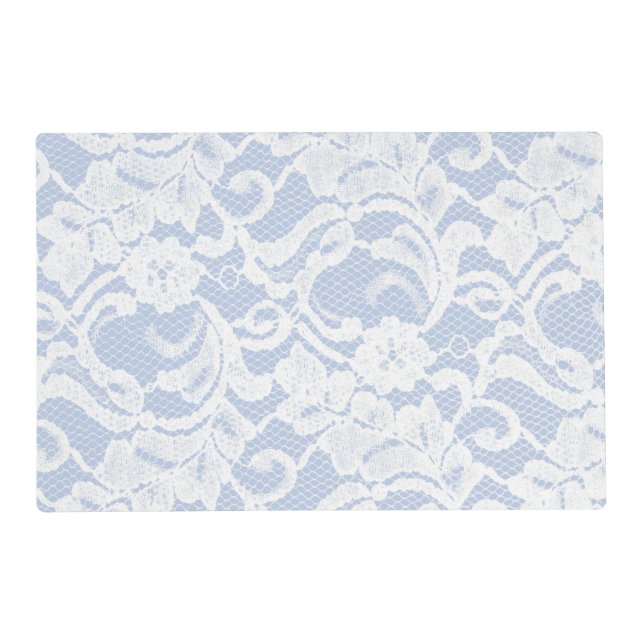 PASTEL BLUE & WHITE LACE LOOK PATTERNS PLACEMAT (Front)