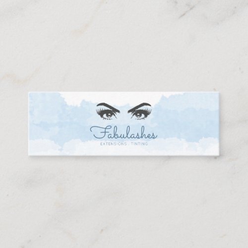 Pastel Blue White Makeup Artist Eyelash Service Mini Business Card