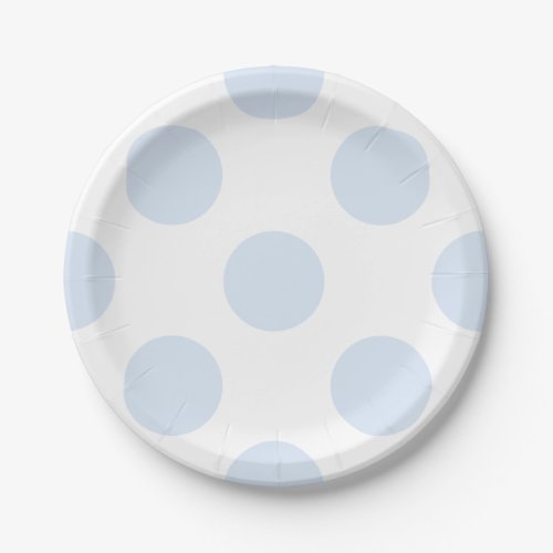 Pastel Blue White Polka Dot Pattern Paper Plates