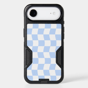 Pastel Blue White Retro Checkerboard Pattern iPhone 17 Air Case