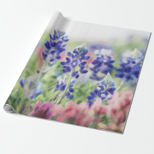 Pastel Bluebonnets Wrapping Paper