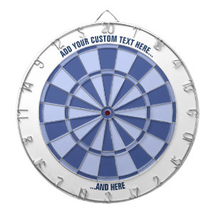 Pastel Blues Dartboard with Custom Text