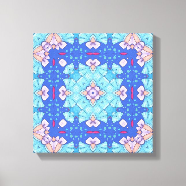 Pastel Blues Serenity Abstract Home Wall Art (Front)