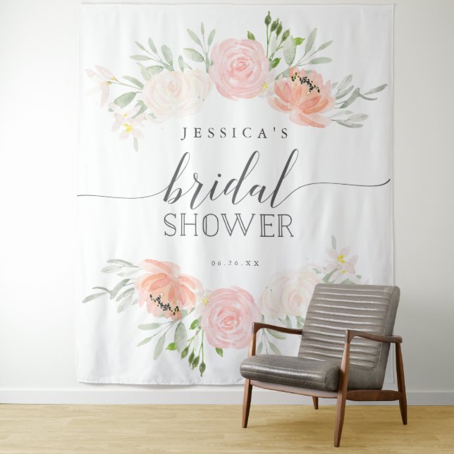 Pastel Blush Bridal Shower Backdrop Photo Booth (In Situ)