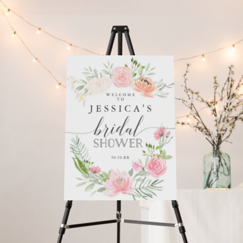 Pastel Blush Bridal Shower Welcome Sign Foam Board