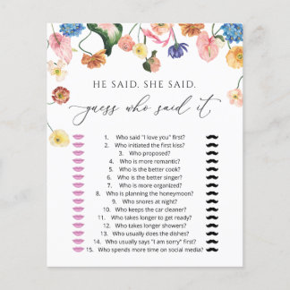 Pastel Blush Floral Bridal Shower Game