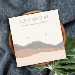 Pastel Blush Kraft Mountain Wave Earring Display Square Business Card<br><div class="desc">If you need any further customisation please feel free to message me on yellowfebstudio@gmail.com.</div>