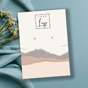 Pastel Blush Kraft Mountain Wave Earring Necklace Business Card