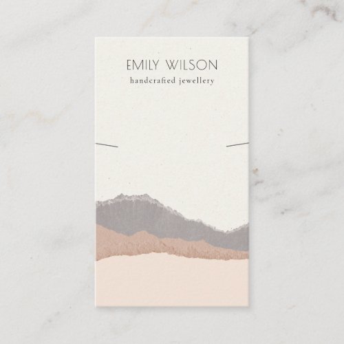 Pastel Blush Kraft Mountain Wave Necklace Display Business Card