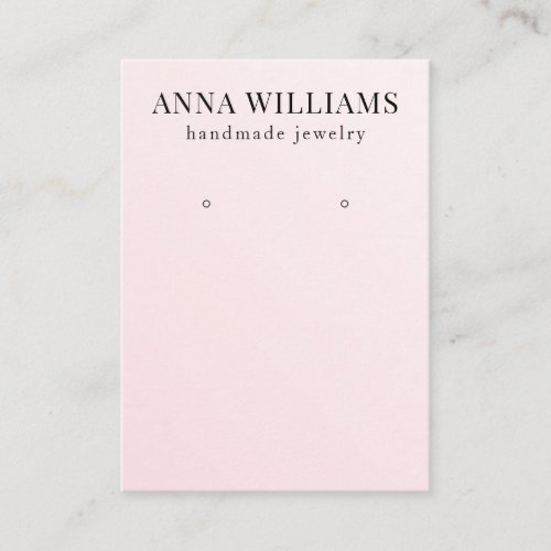 Pastel Blush Pink and Black Earring Display Business Card