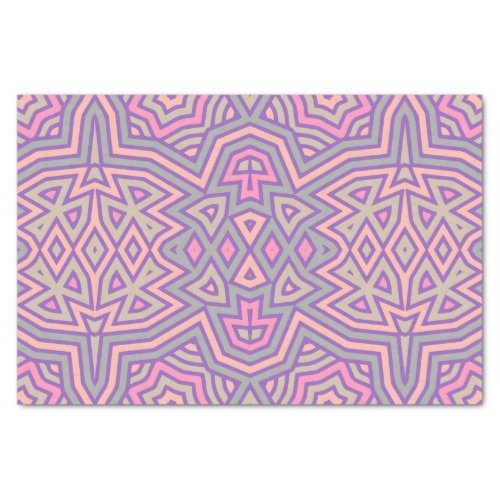 Pastel Blush Pink and Grey Tribal Abstract Pattern Tissue Paper